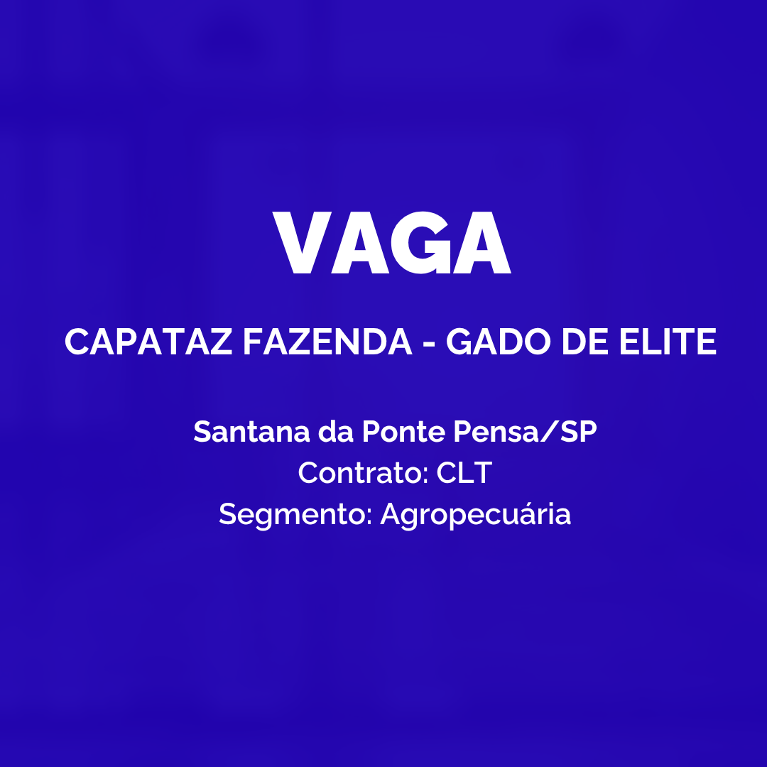 Imagem da vaga CAPATAZ RURAL GADO DE ELITE